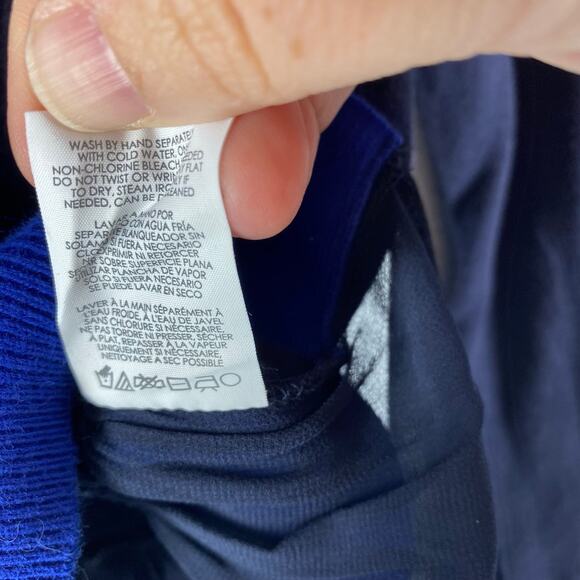 Cabi Michelle Cardigan Sweater Sheer Ruffle Style 5016 Blue Womens Size Medium - Picture 8 of 8